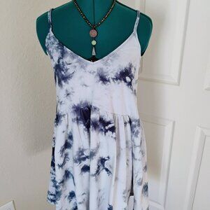 Z Supply Blue White Cloud Print Dress Size Medium